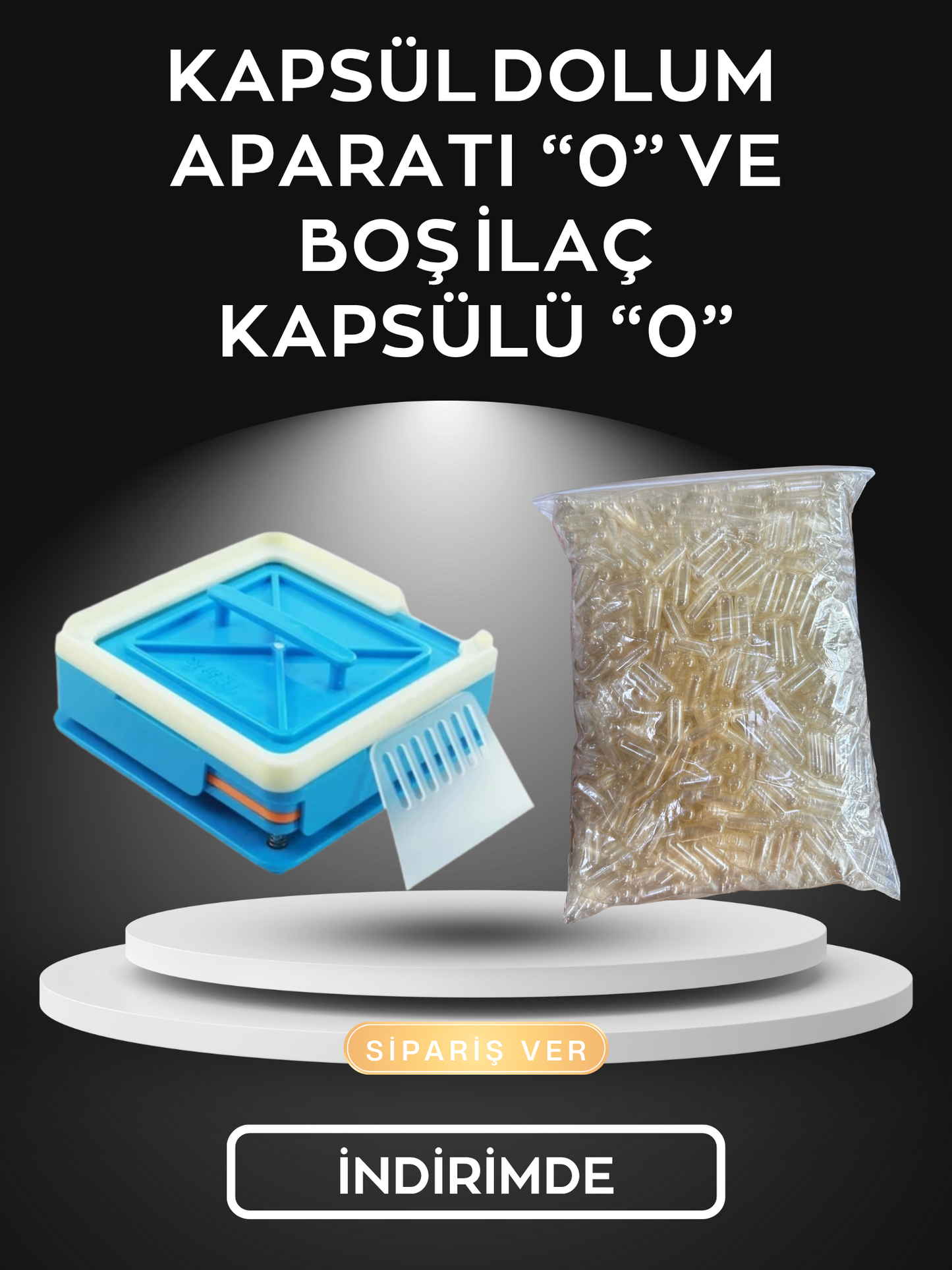 Kapsül Dolum Aparatı “0” + 1000 Adet Boş Kapsül “0” – Evde Pratik Kapsül Hazırlama Seti