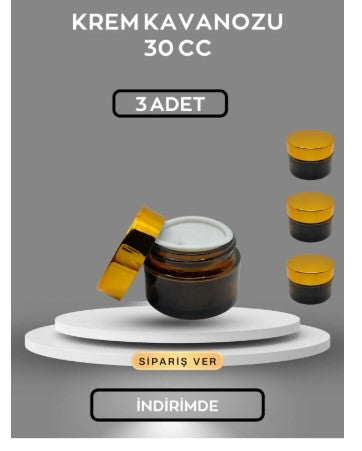 3 ADET Krem Kavanozu 30 cc