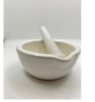 Porcelain Mortar Set 160 mm – XL Size Pharmacy and Laboratory Type Mixing and Grinding Set