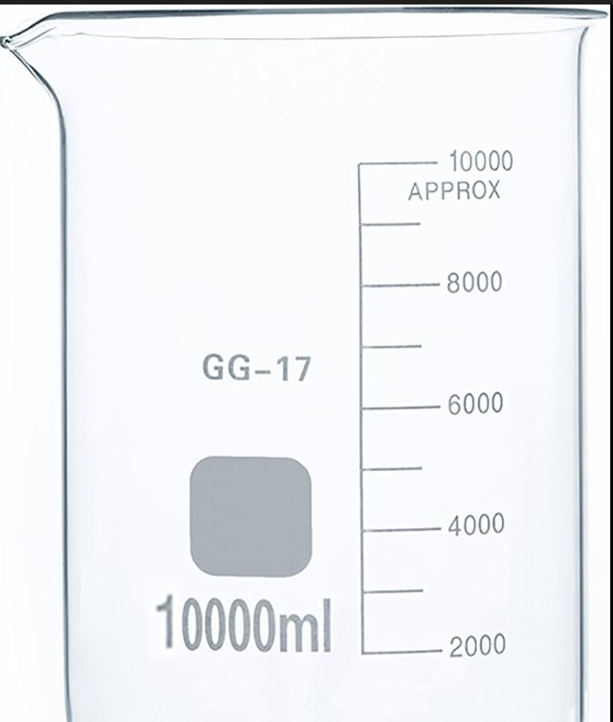 ISOLAB Cam Beher 10000 ML - Kısa Form Isıya Dayanıklı