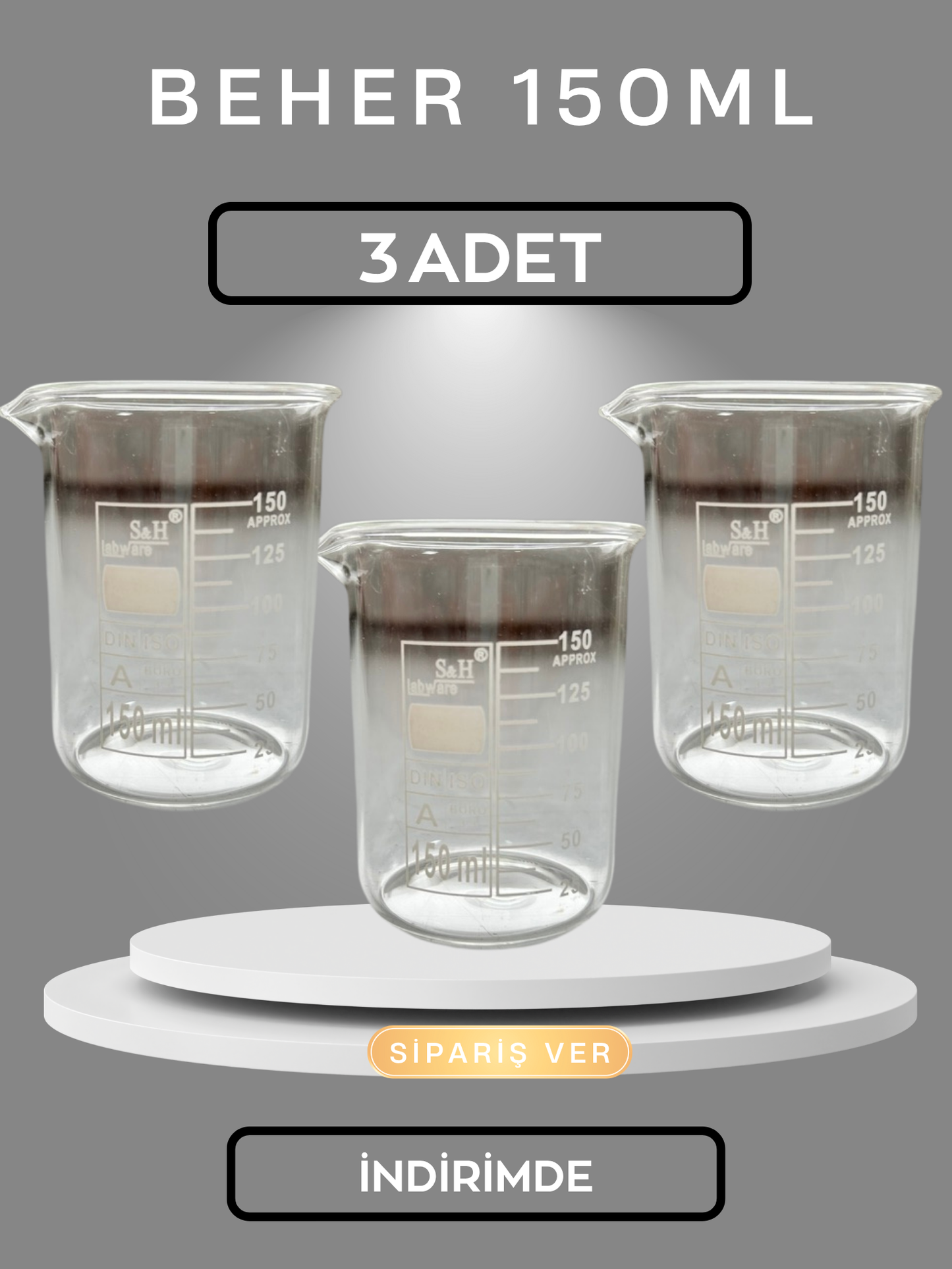 3 ADET CAM BEHER 150 ML