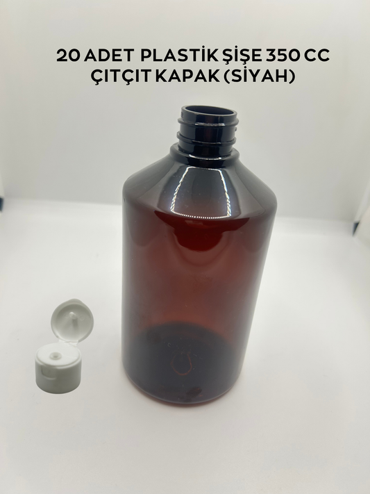 20 ADET PLASTİK ŞİŞE  / 350 CC/ ÇITÇIT KAPAKLI /BEYAZ /