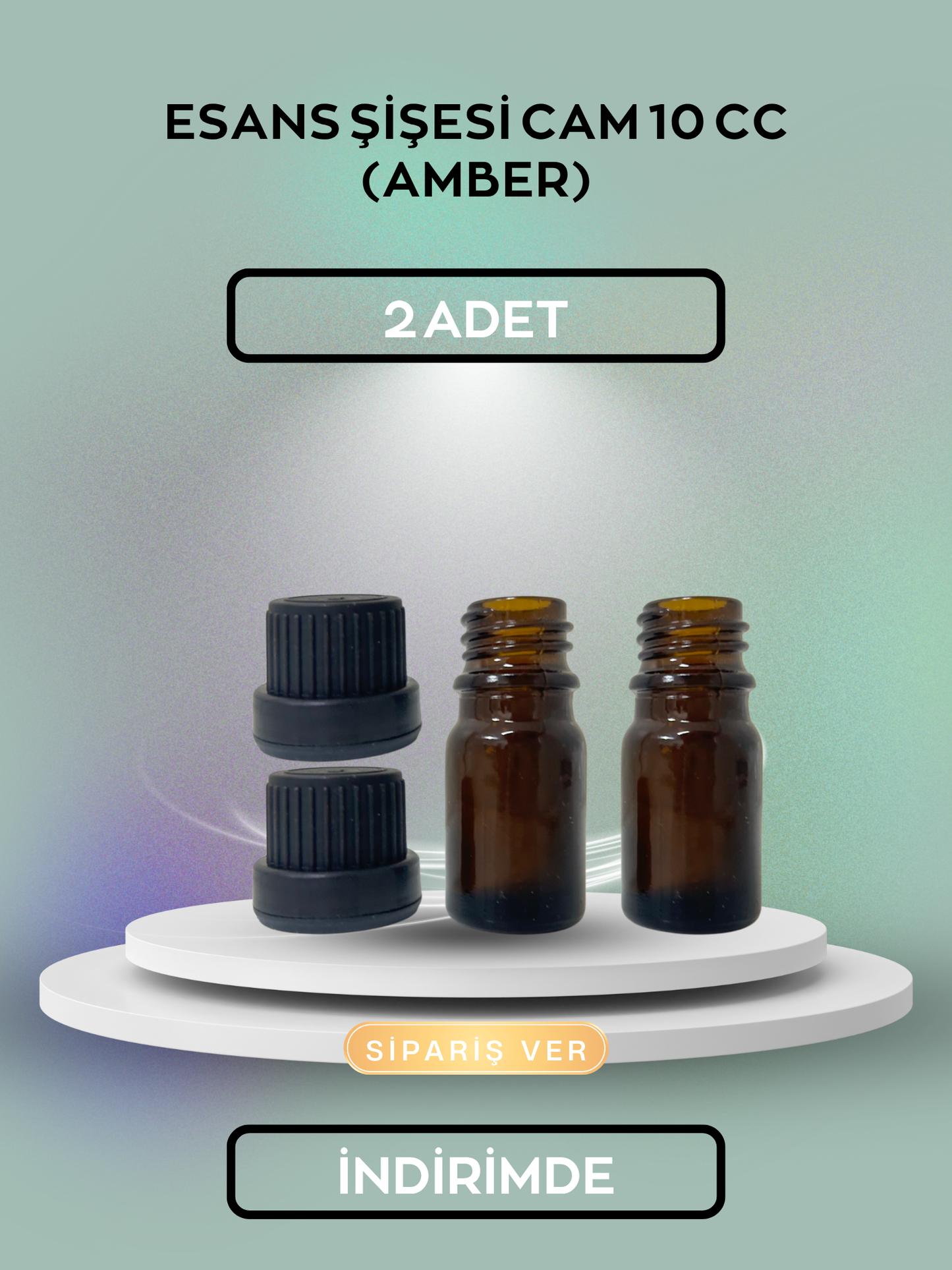 2 ADET ESANS ŞİŞESİ CAM 10 CC (AMBER)
