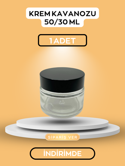 3 Adet Cam Amber Krem Kavanozu 30 Cc