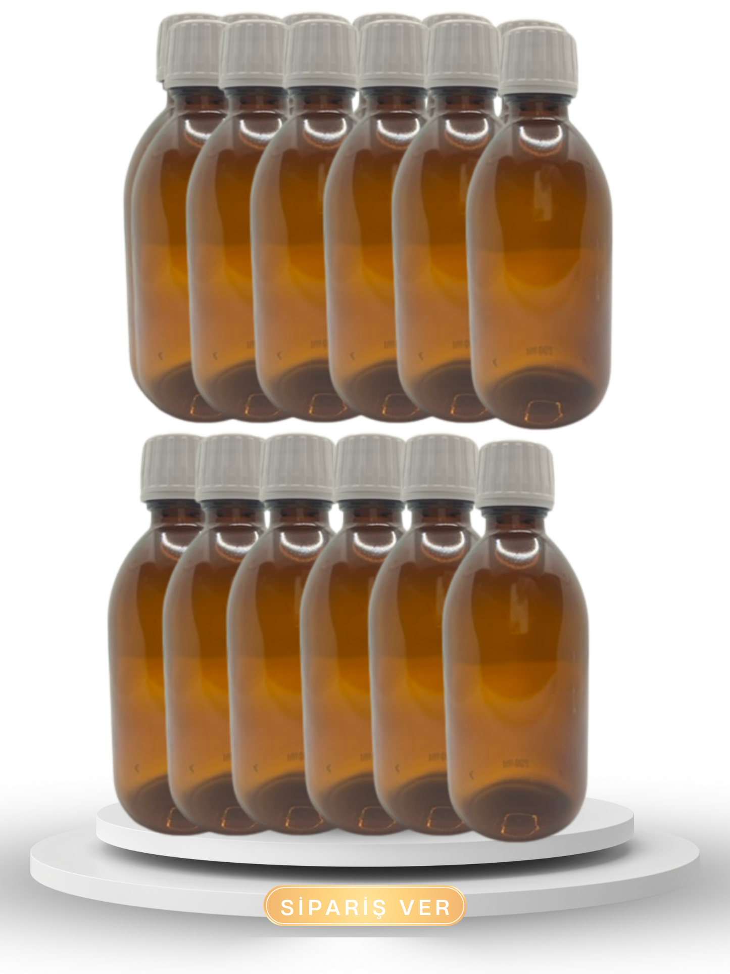 12 ADET AMBER CAM ŞİŞE 100 CC 25*16